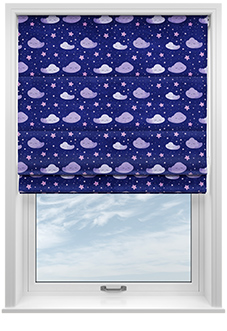 Starry Night, Purple Dream - Twist&Fit Roman Blind